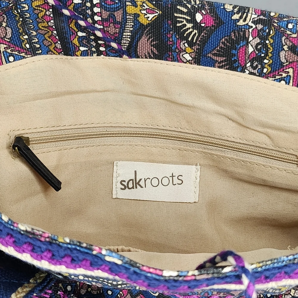 Sak Roots The SAK Sakroots Artist Circle Tote Jute Artsy BOHO Handbag Purse